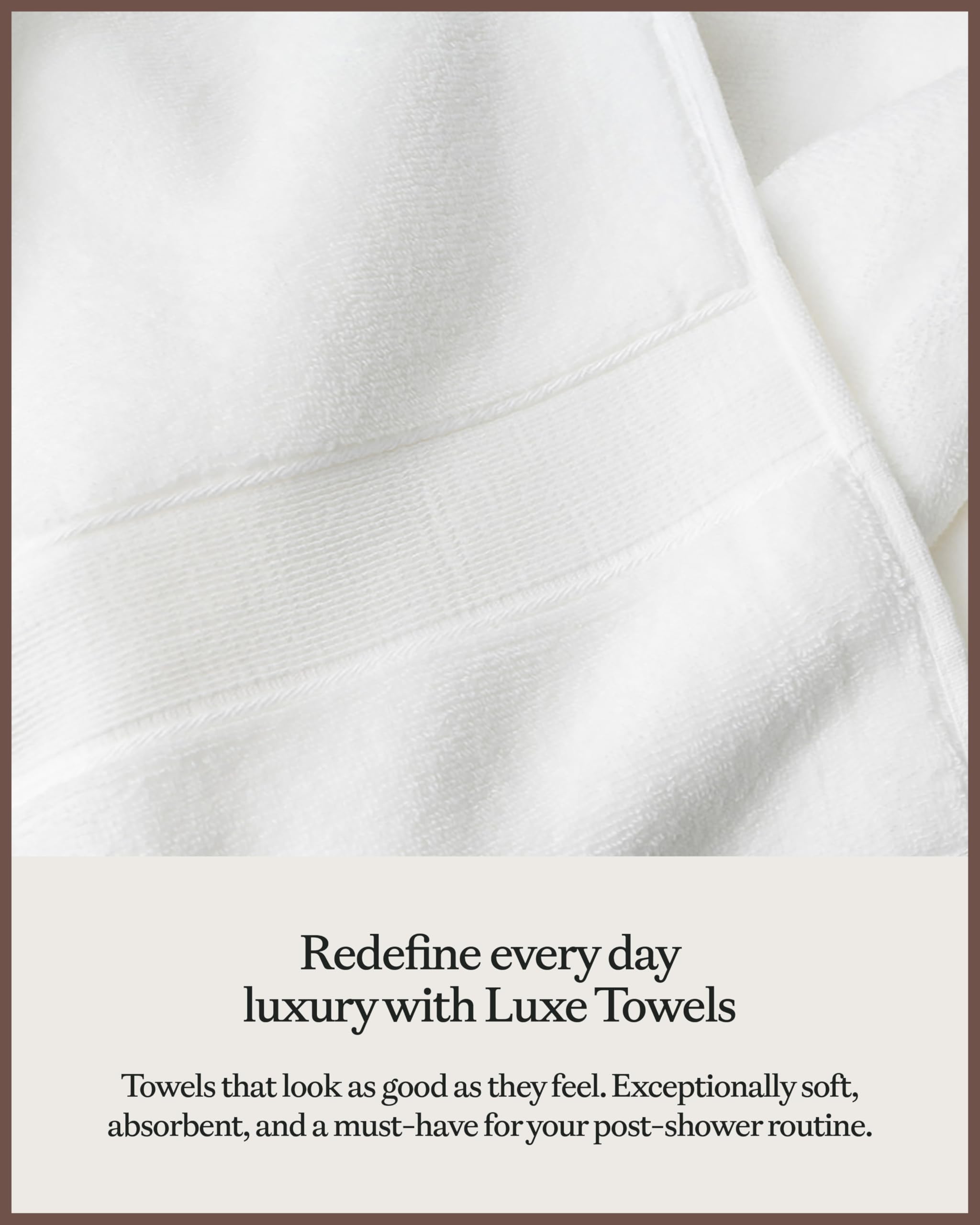 Cozy Earth Complete Luxe Bath Bundle - 60% Cotton 40% Viscose from Bamboo - Quick Dry & Plush Cotton Bath Towel Set - 4 Washcloths, 2 Hand Towels, 2 Bath Towels, 2 Bath Sheets - White - Image 4