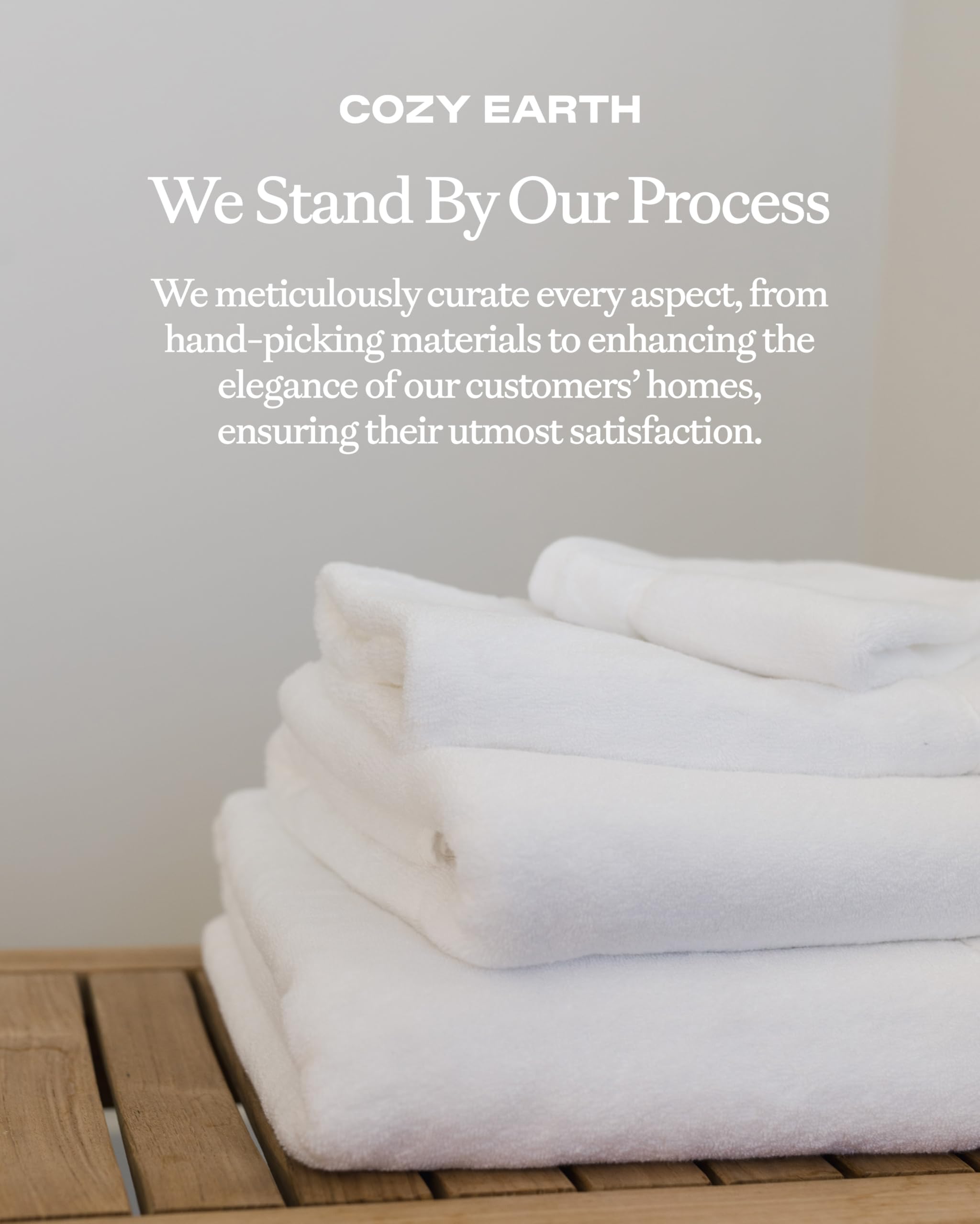 Cozy Earth Complete Luxe Bath Bundle - 60% Cotton 40% Viscose from Bamboo - Quick Dry & Plush Cotton Bath Towel Set - 4 Washcloths, 2 Hand Towels, 2 Bath Towels, 2 Bath Sheets - White - Image 7