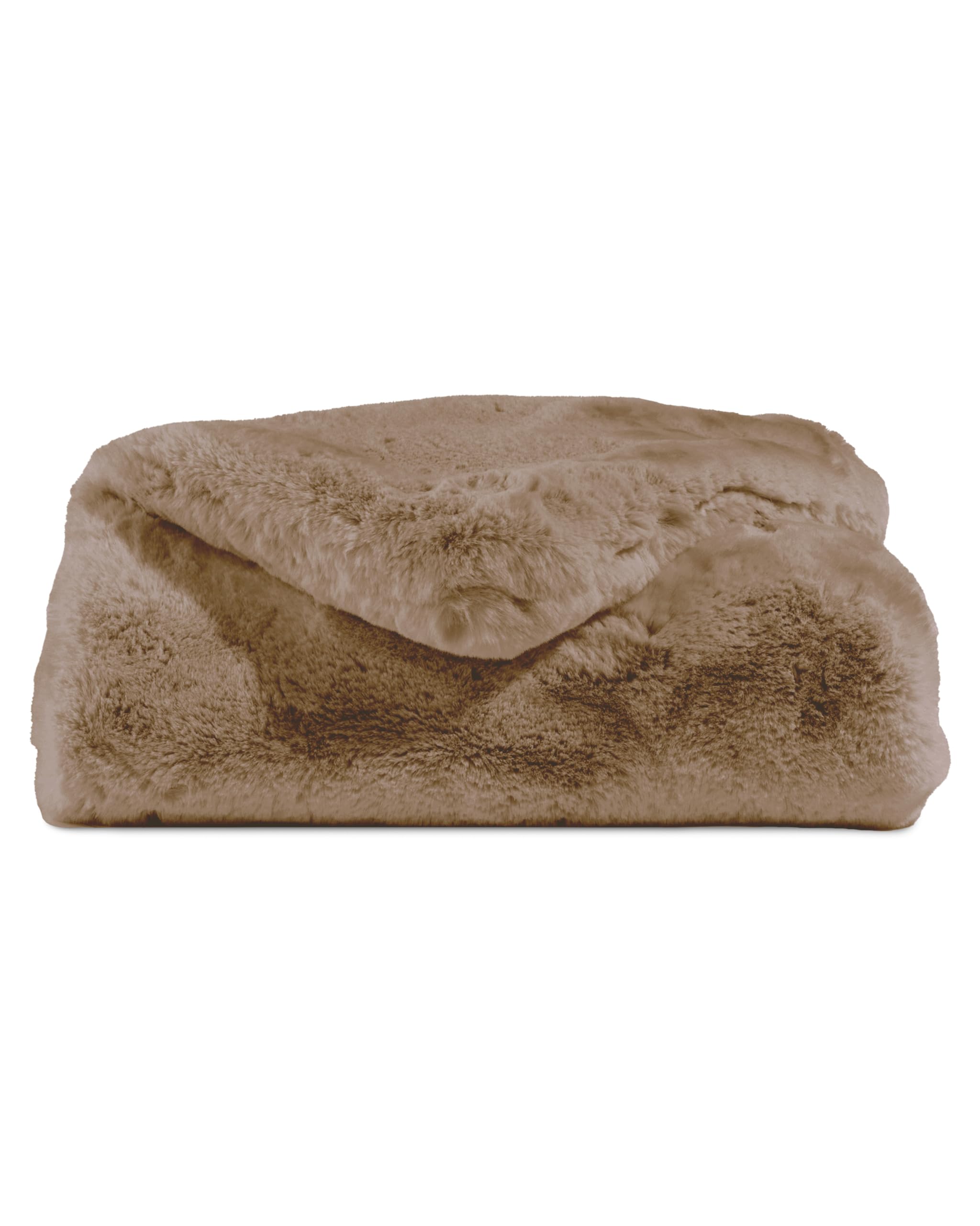 Cozy Earth Cuddle Blanket - Faux Fur Ultra-Soft Luxury Throw Blanket - Thick & Cozy Oversized Design for Lounging or Sharing - Machine Washable - Oversize Throw 80" x 60" Walnut