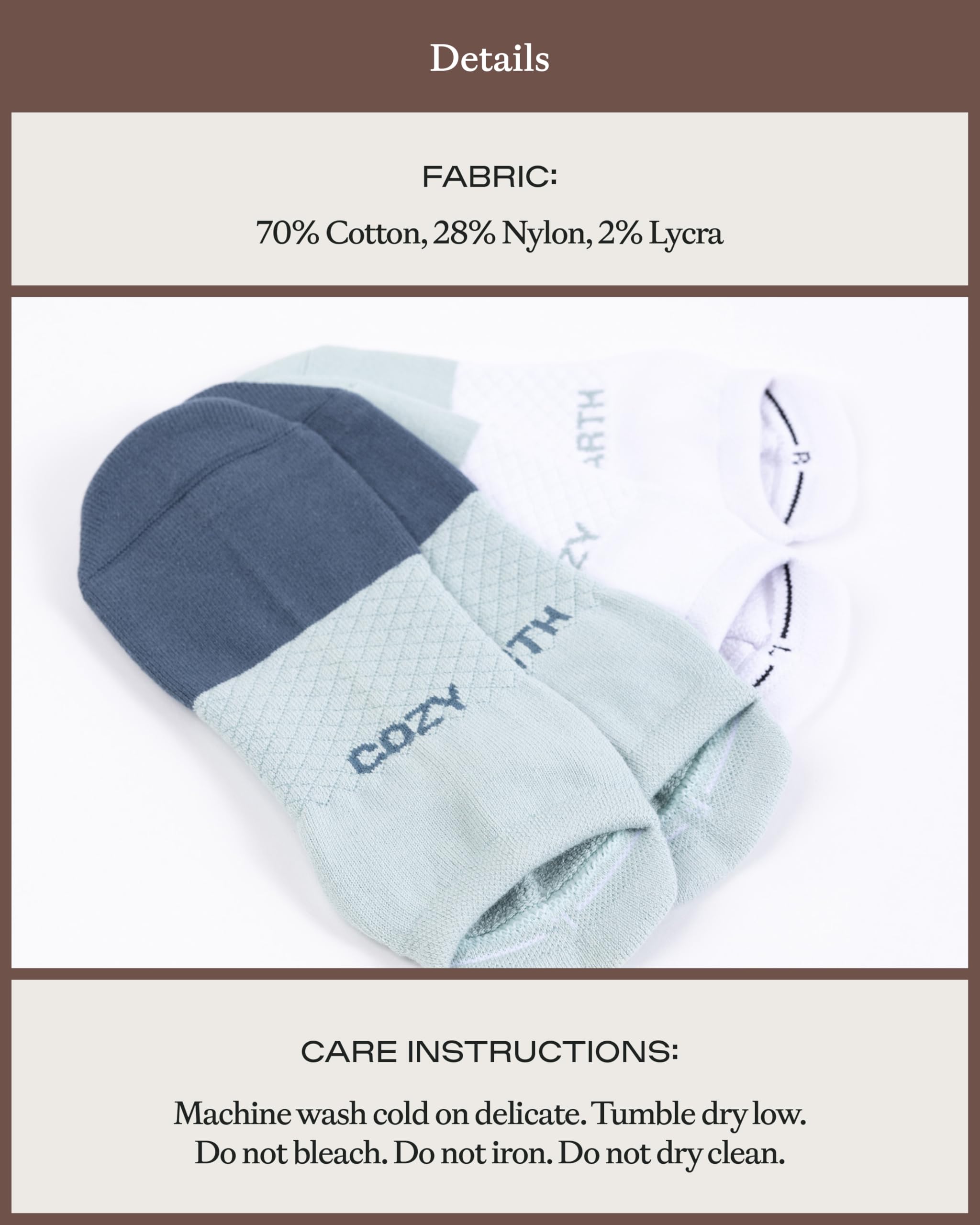 Cozy Earth Essential Ankle Socks for Women and Men – Soft Cotton Socks 2 Pack Set – Blister Cushion, Heel & Arch Support - Image 5