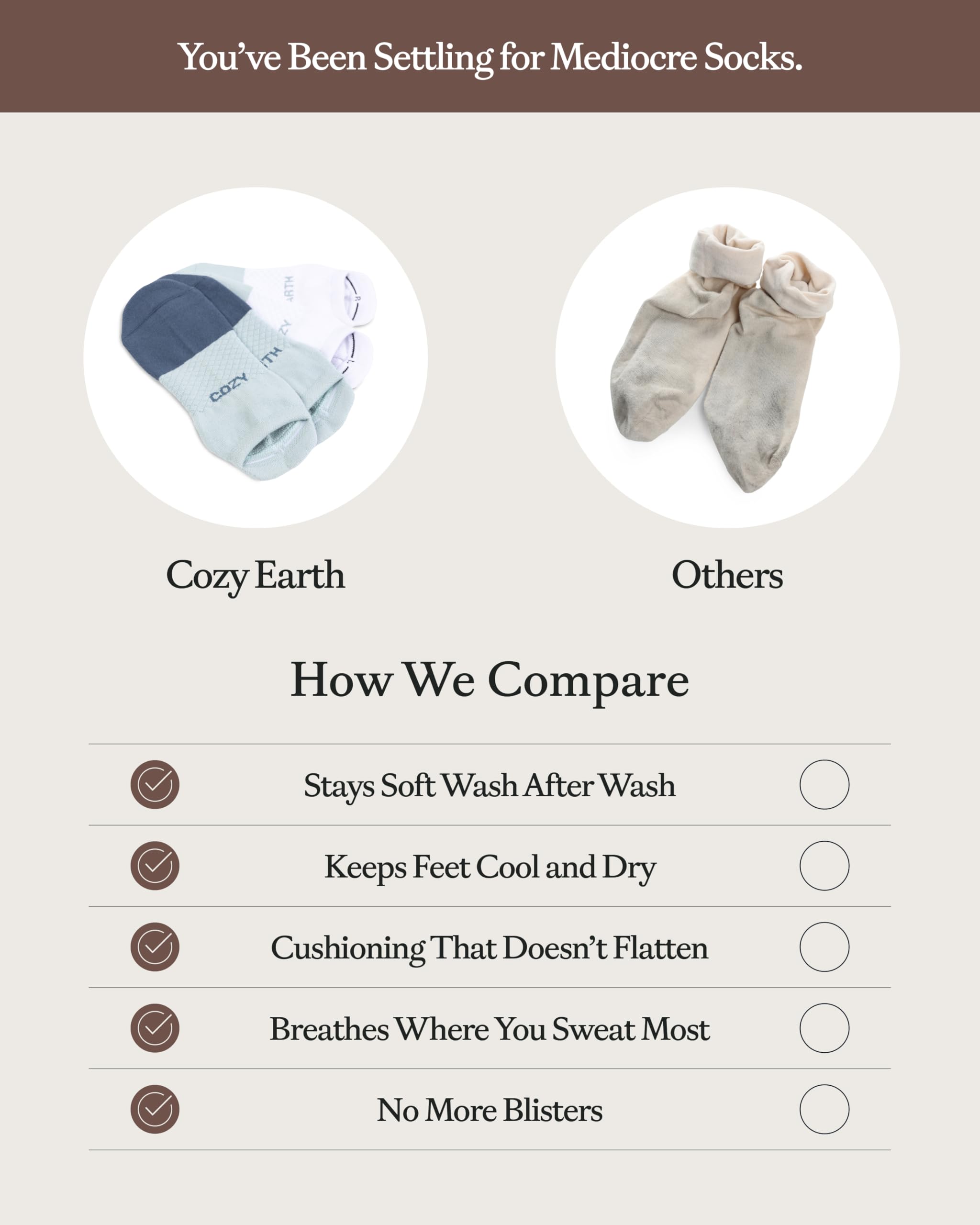 Cozy Earth Essential Ankle Socks for Women and Men – Soft Cotton Socks 2 Pack Set – Blister Cushion, Heel & Arch Support - Image 7
