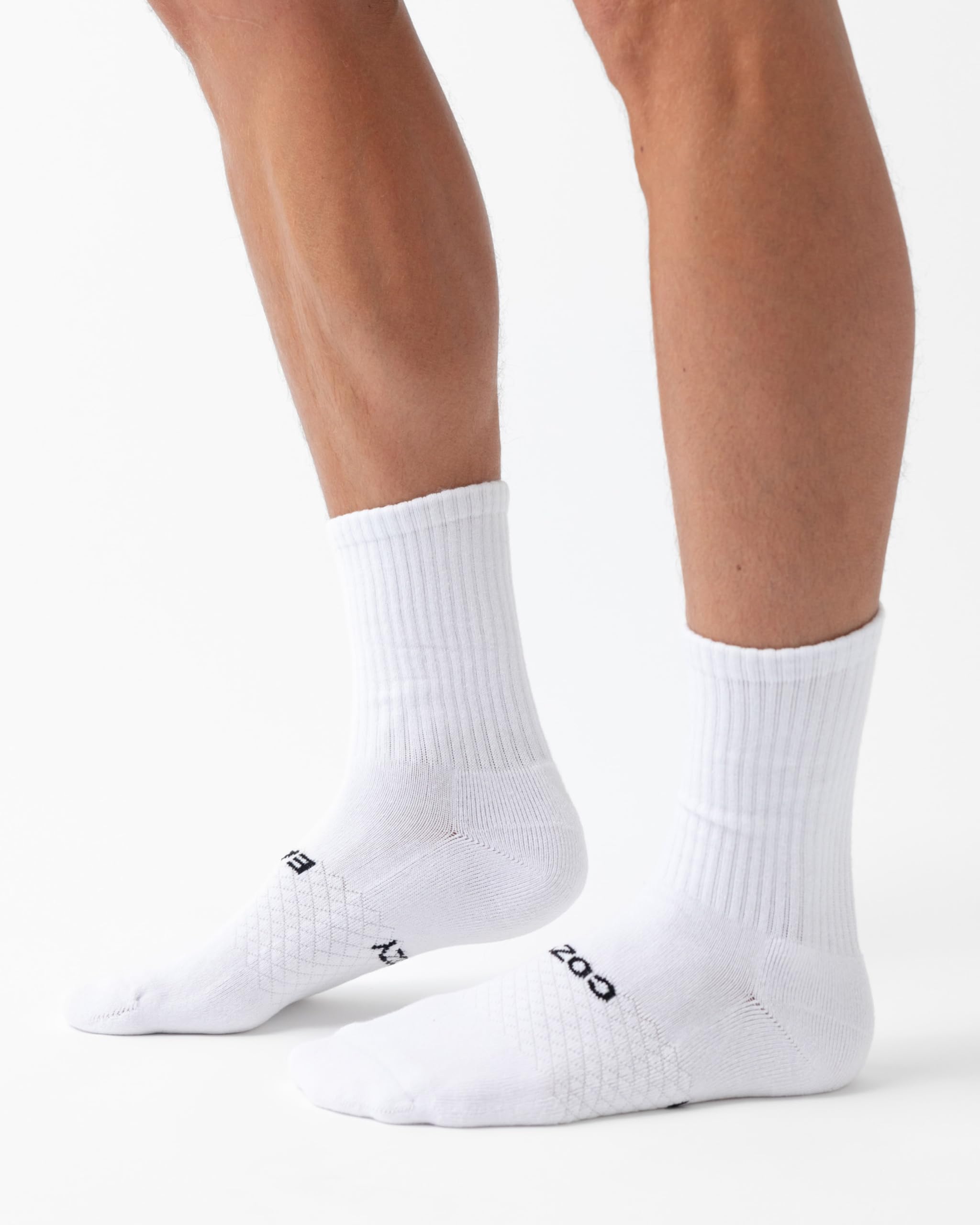 Cozy Earth Essential Calf Socks for Women and Men – Soft 70% Mercerized Cotton Crew Socks 4-Pack Set – Heel & Arch Support - Image 3