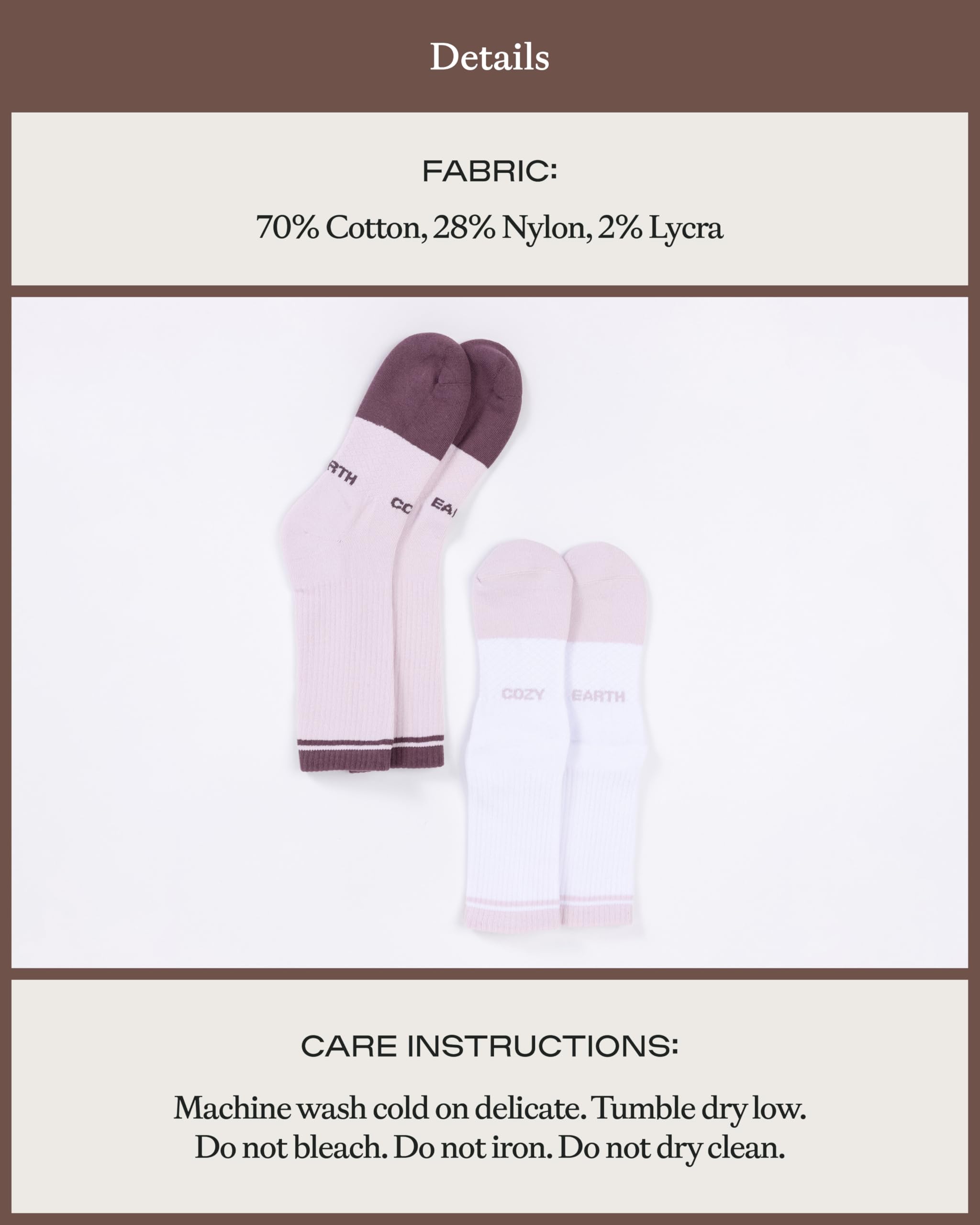 Cozy Earth Essential Calf Socks for Women and Men – Soft Mercerized Cotton Crew Socks 2-Pack Set – Heel & Arch Support - Image 5