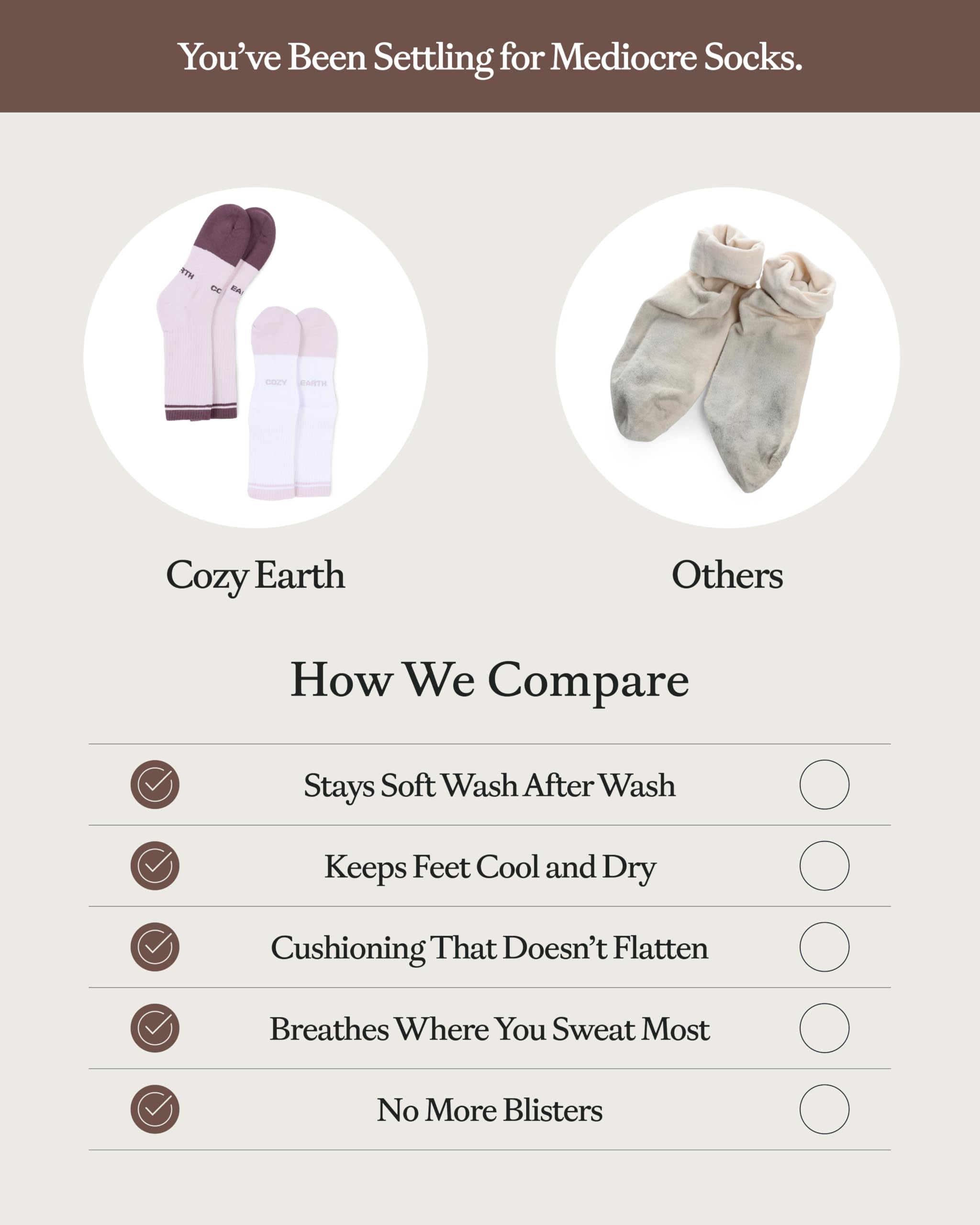 Cozy Earth Essential Calf Socks for Women and Men – Soft Mercerized Cotton Crew Socks 2-Pack Set – Heel & Arch Support - Image 7