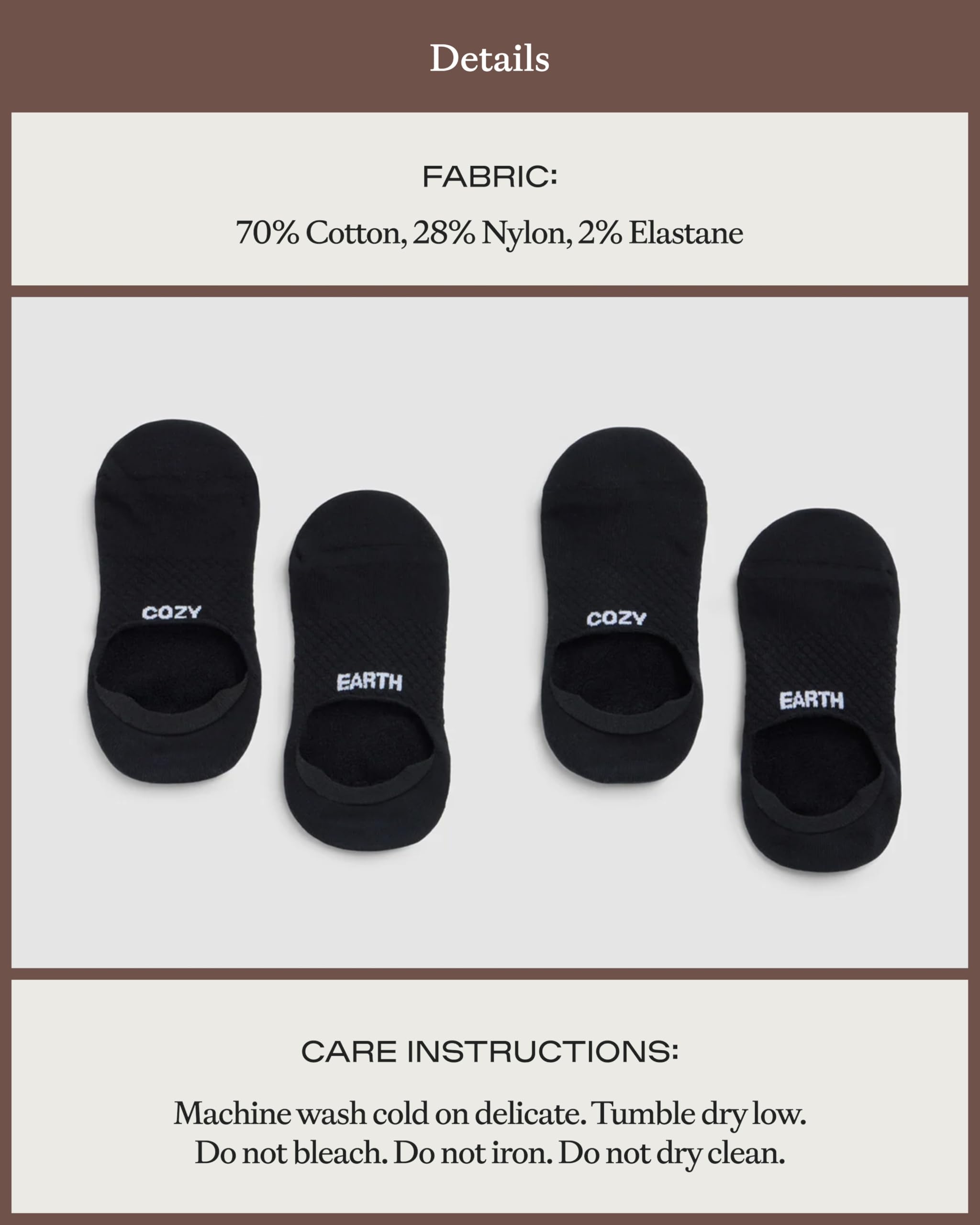 Cozy Earth Essential No Show Socks for Women And Men – Soft Cotton Low Cut Socks – Heel Grip & Blister Protection – 4 Pack - Image 4