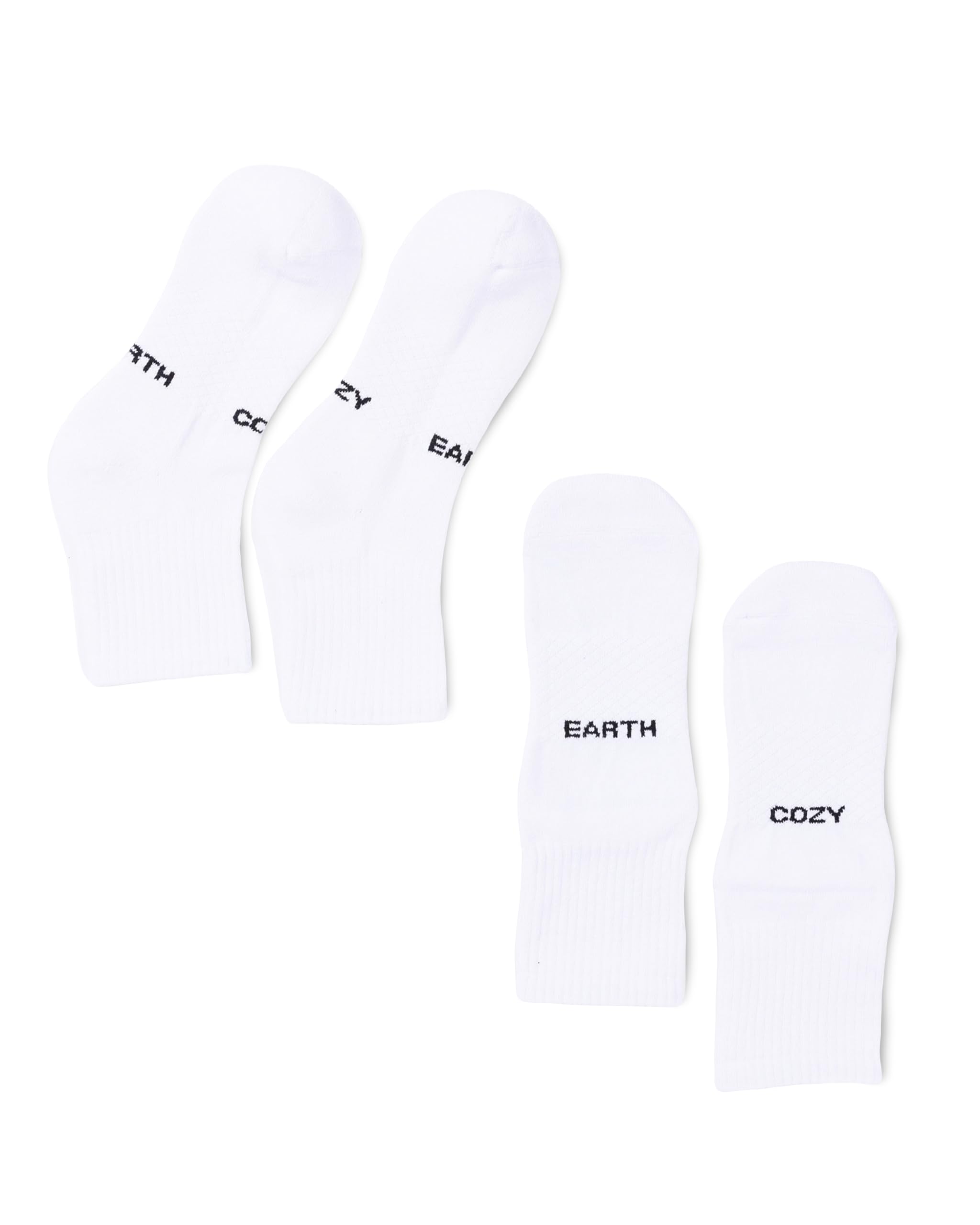 Cozy Earth Essential Quarter Socks for Women and Men – Soft Mercerized Cotton Crew Socks 2-Pack Set – Heel & Arch Support