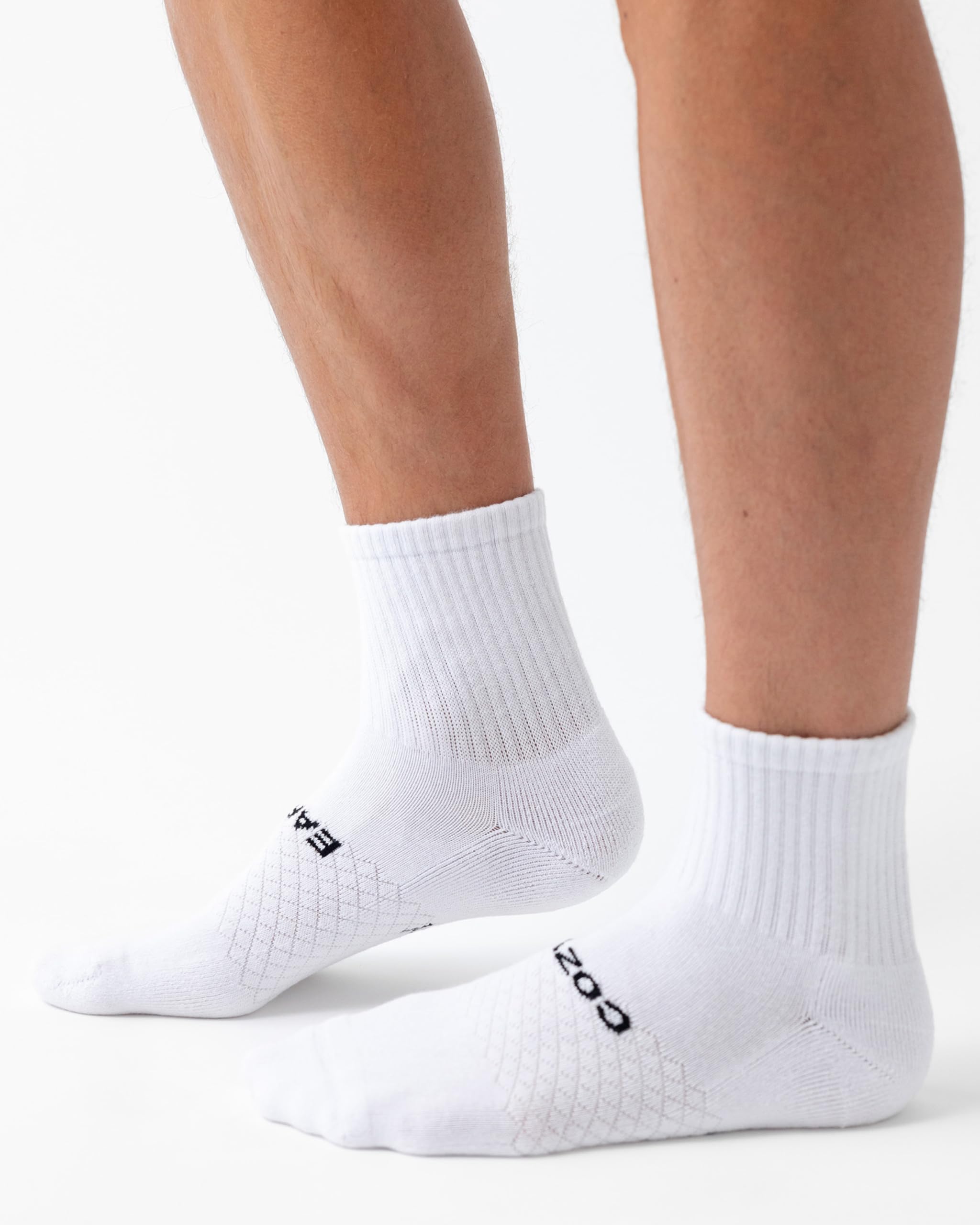 Cozy Earth Essential Quarter Socks for Women and Men – Soft Mercerized Cotton Crew Socks 2-Pack Set – Heel & Arch Support - Image 3