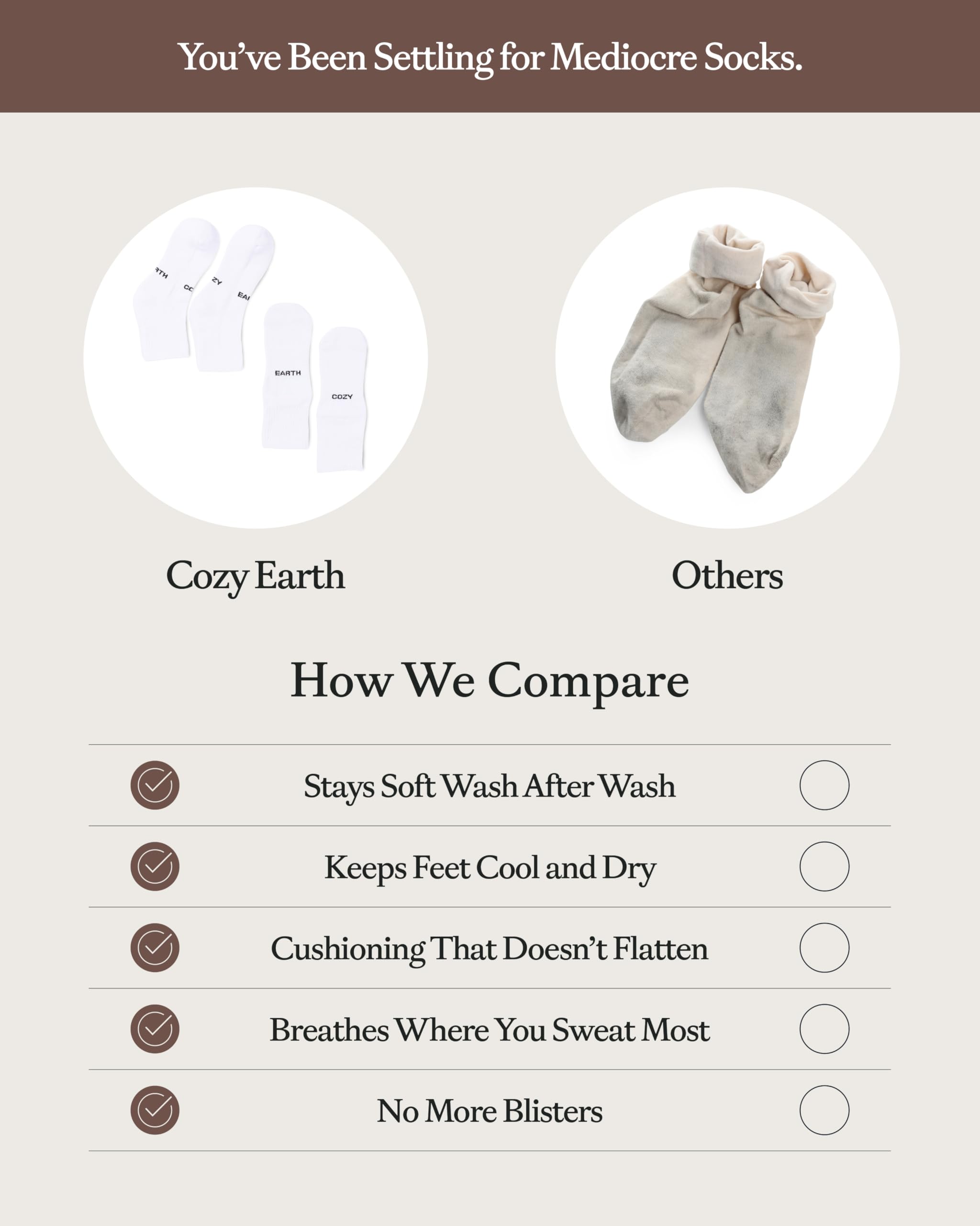 Cozy Earth Essential Quarter Socks for Women and Men – Soft Mercerized Cotton Crew Socks 2-Pack Set – Heel & Arch Support - Image 6