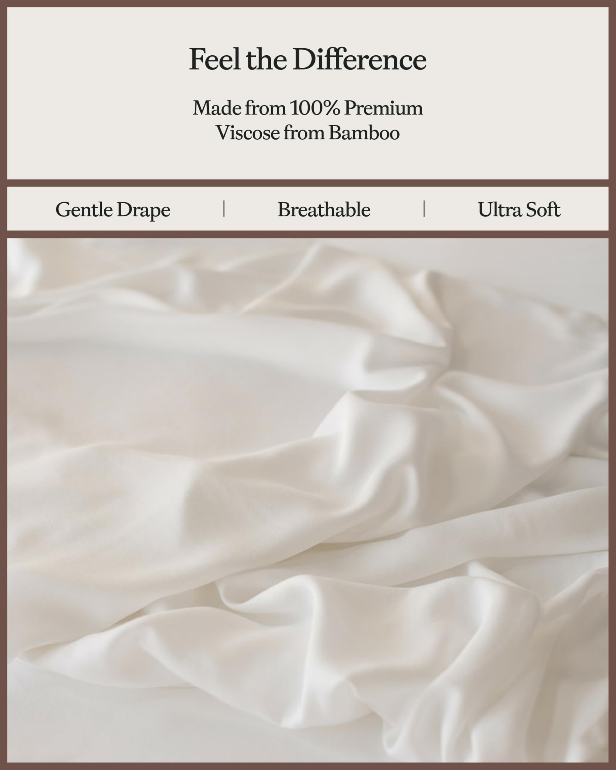 Cozy Earth Luxury Bed Sheet Set - 100% Viscose from Bamboo Fabric, Ultra-Soft & Breathable, Fits Regular & Deep Pocket Mattresses up to 20" - 4 Pieces King Sheet Set White - Image 4