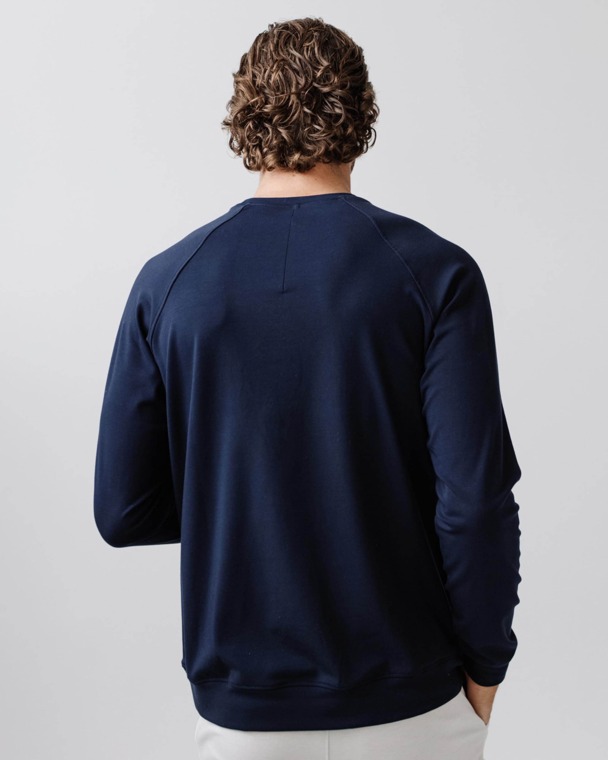 Cozy Earth Men’s Pullover Crew Neck Sweatshirt - Lightweight Viscose from Bamboo Blend - Image 2