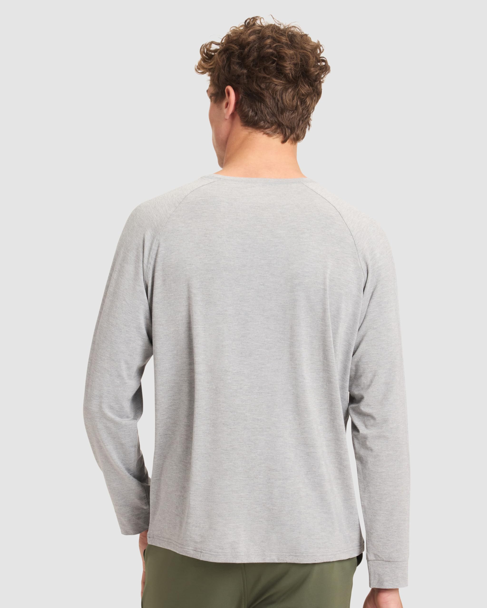 Cozy Earth Men’s Stretch-Knit Long Sleeve Shirt - Breathable Temperature Relaxed Slim Fit Loungewear T-Shirt for Men - Image 2