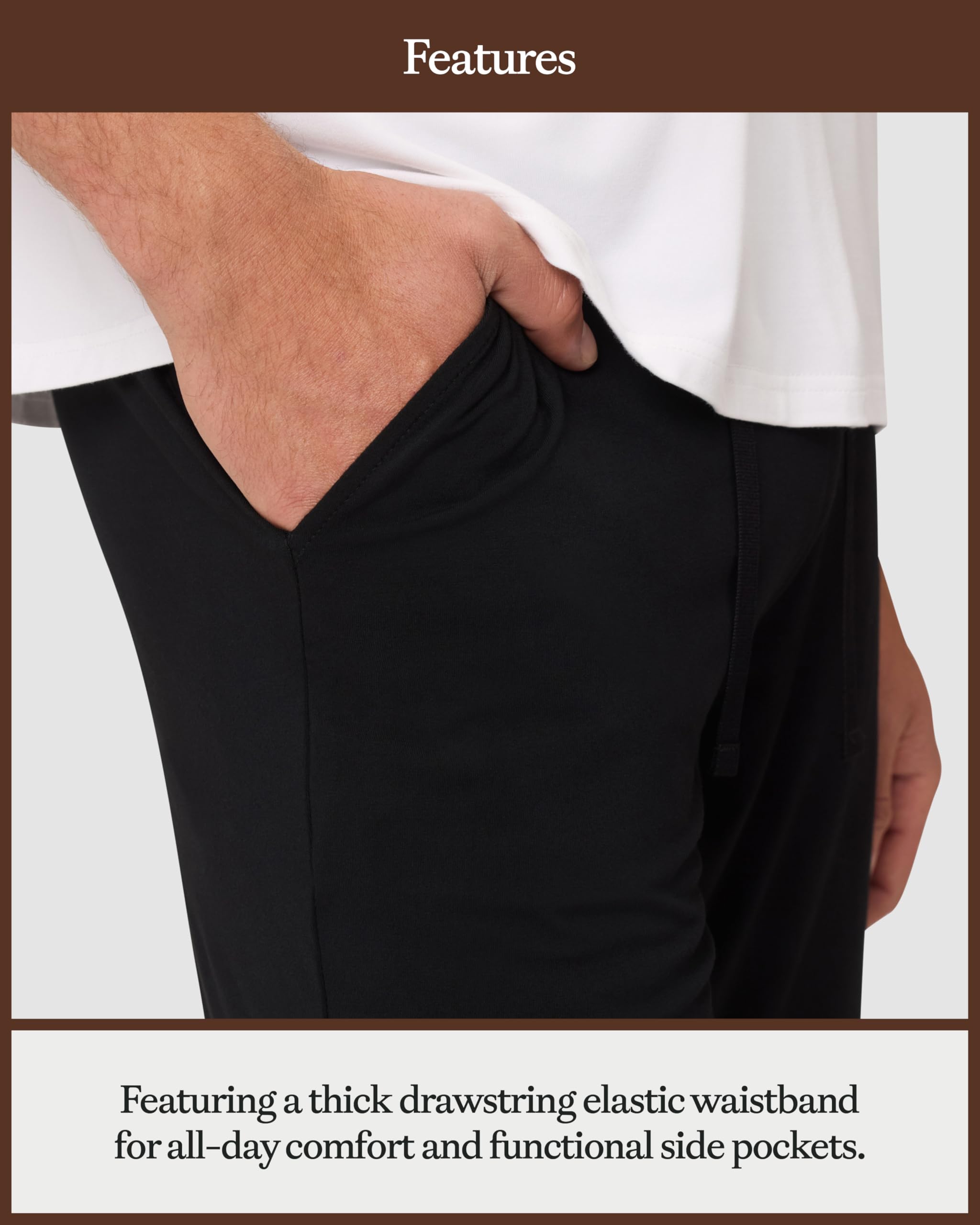 Cozy Earth Men’s Stretch-Knit Pajama Shorts - Breathable Temperature Regulating 95% Viscose from Bamboo Blend - Image 5