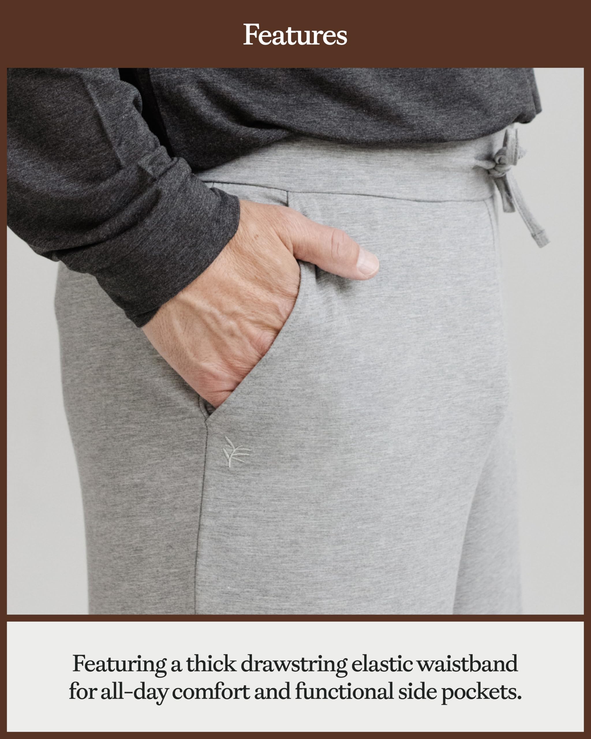 Cozy Earth Men’s Stretch-Knit Pajama Shorts - Breathable Temperature Regulating 95% Viscose from Bamboo Blend - Image 4