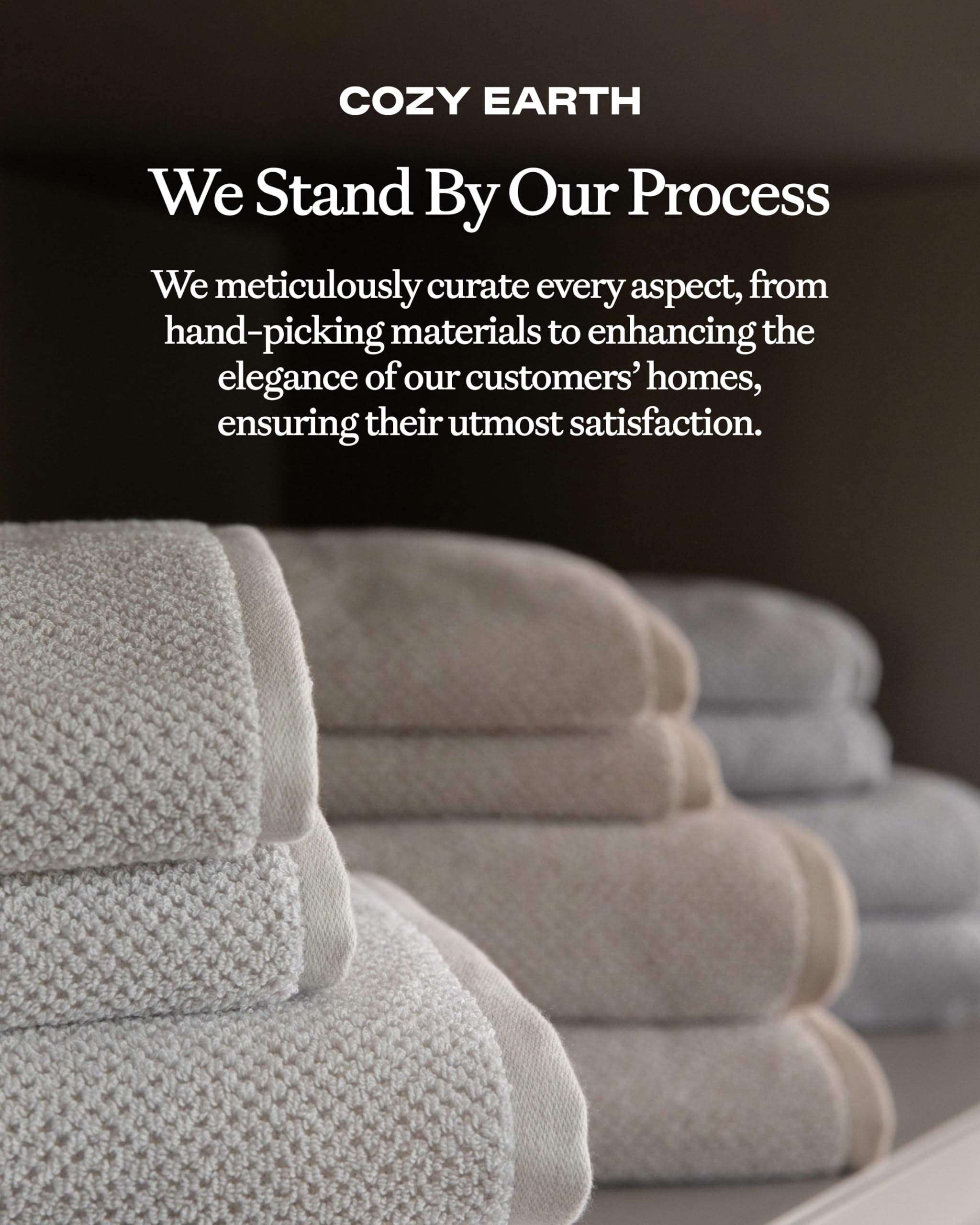 Cozy Earth Nantucket 60% Cotton 40% Viscose from Bamboo Bath Towel - 600 GSM Plush & Fast-Drying with Rice Weave Pattern - 2 Pack 30" x 58" Luxury Bath Towel - Harbor Mist - Image 6