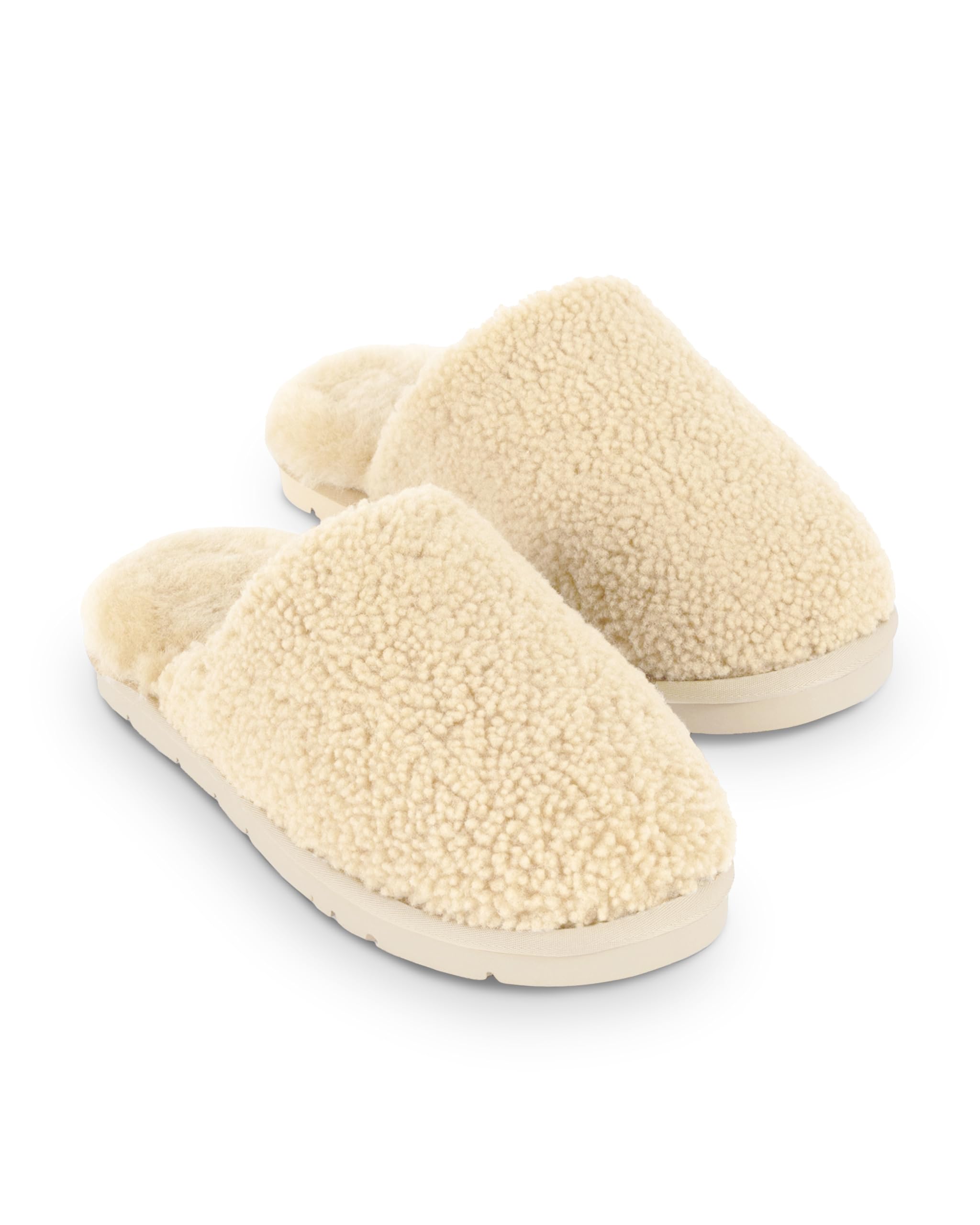 Cozy Earth Puffy Sheep Slippers - Women’s Shearling Fur House Slippers - Indoor Outdoor - Padded Footbed & Rubber Outsole