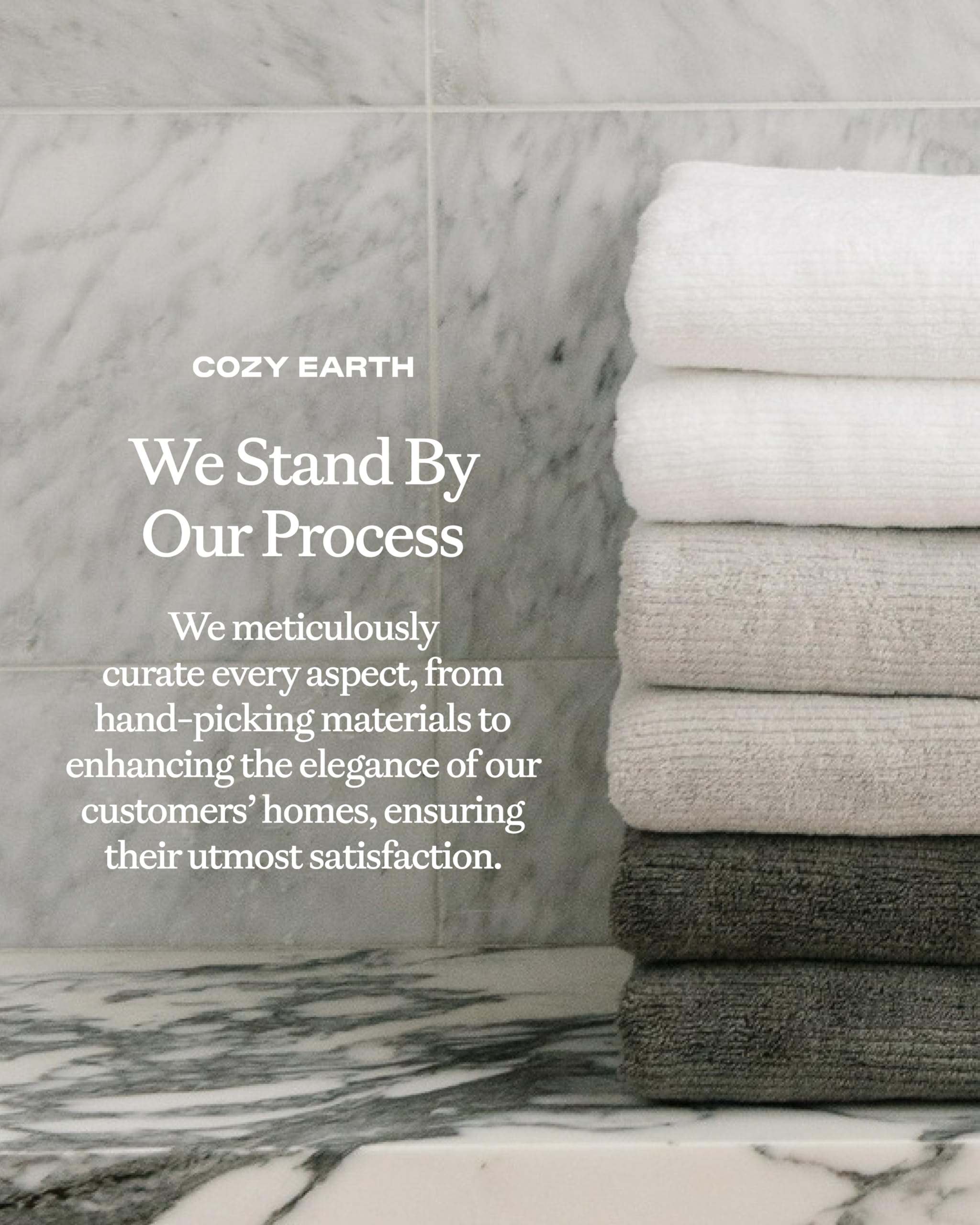 Cozy Earth Ribbed Bath Towel Set - 60% Cotton 40% Viscose from Bamboo Bathroom Towels - Soft & Absorbent Textured Ribbed Pattern - 2 Pack Light Grey - Image 7
