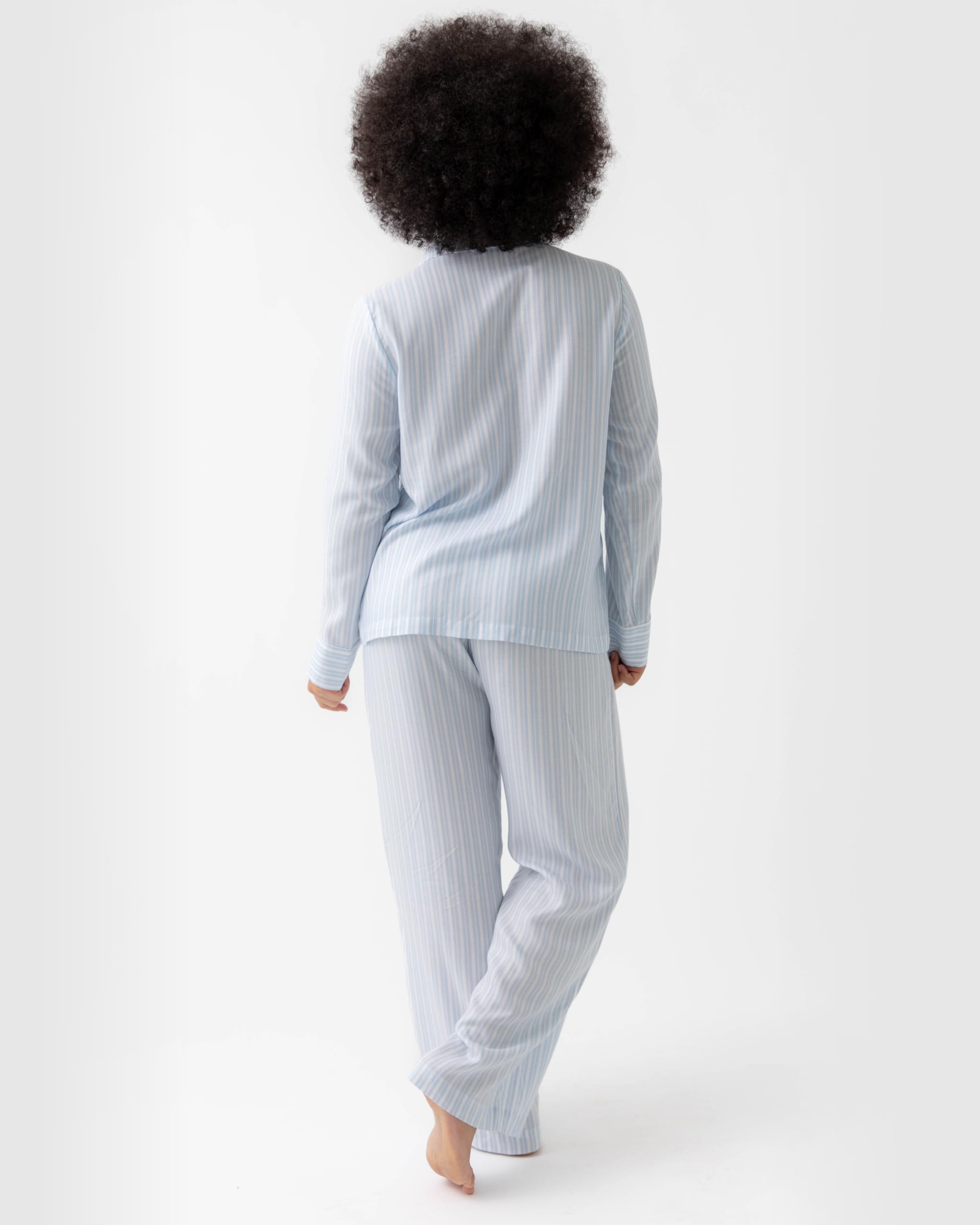 Cozy Earth Soft Woven Long Sleeve Pajama Set For Women - Luxury Button-Up Sleepwear - Image 3