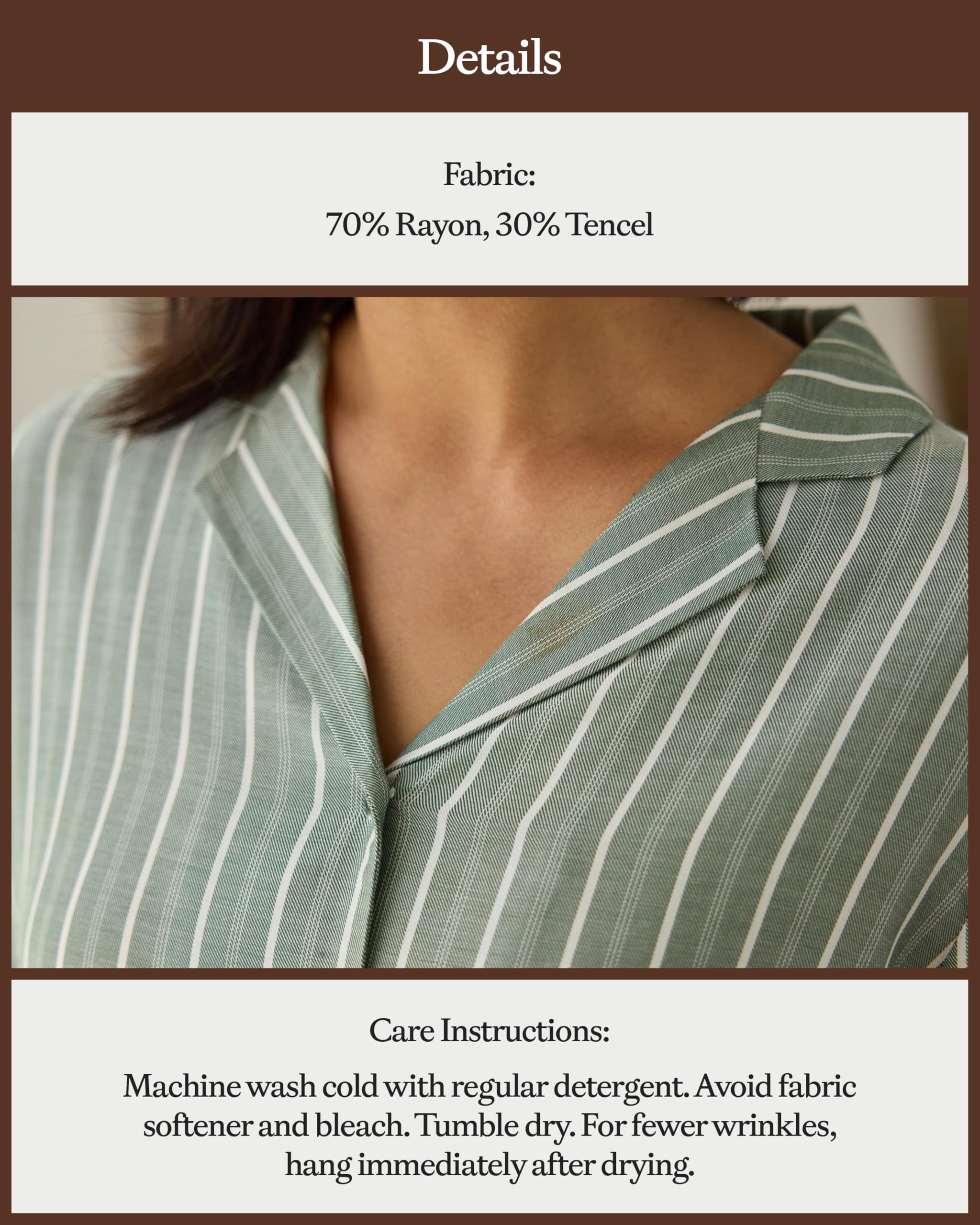 Cozy Earth Soft Woven Long Sleeve Pajama Set For Women - Luxury Button-Up Sleepwear - Image 5