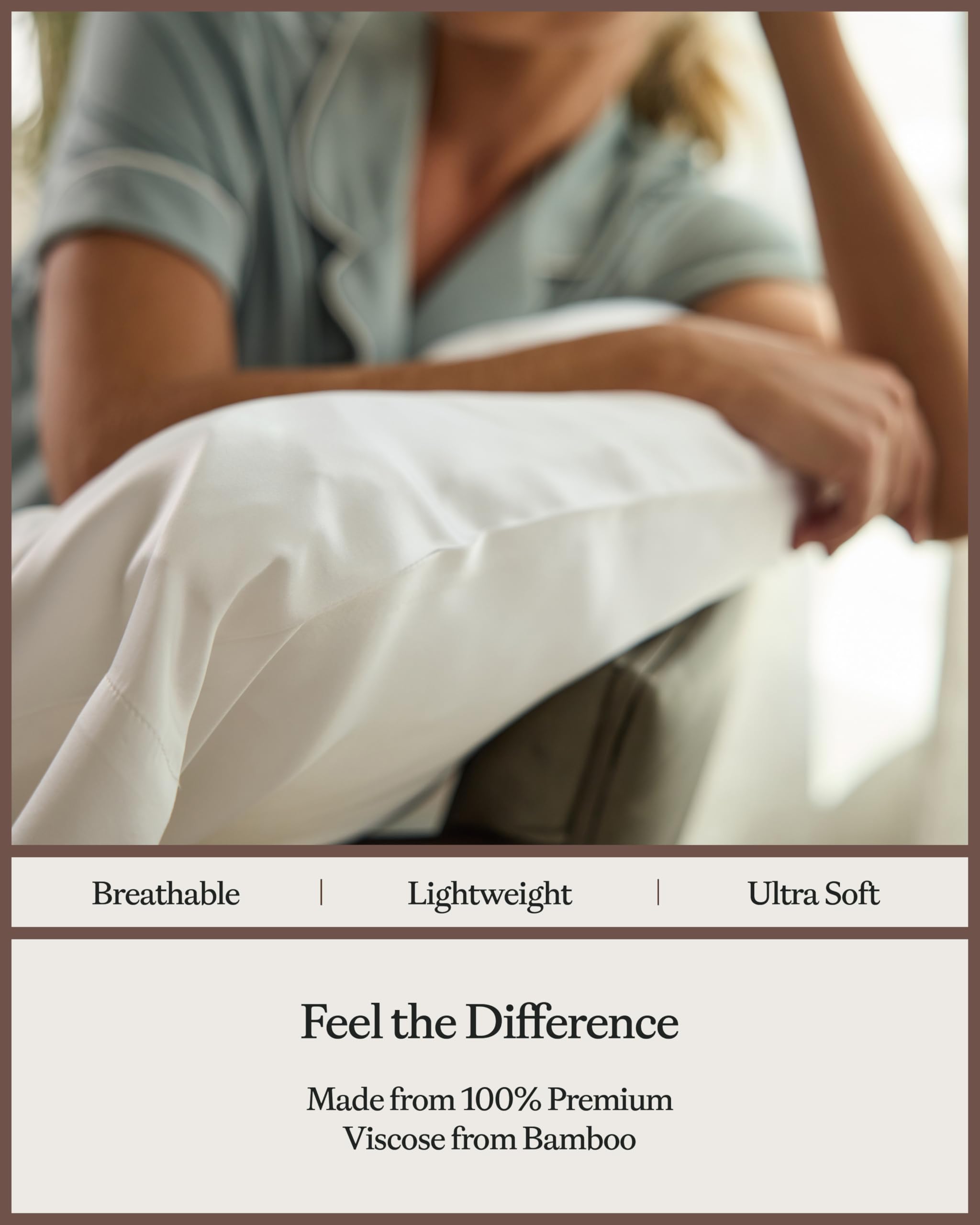 Cozy Earth Standard Pillowcases Set of 2 - Made of 100% Viscose from Bamboo, Ultra-Soft & Luxury, Woven from Naturally Breathable & Lightweight Fabric - White - Image 5