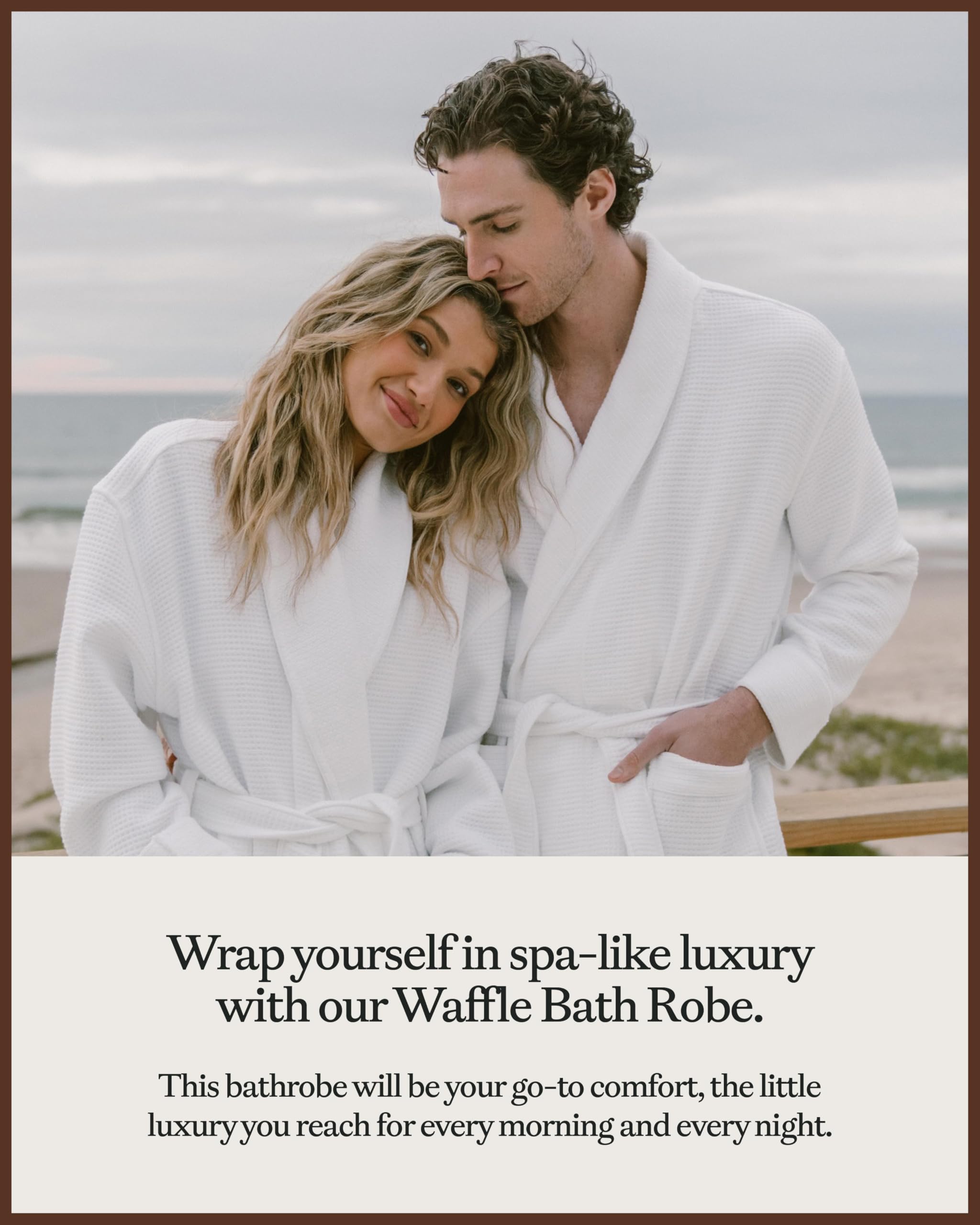 Cozy Earth Waffle Bath Robe - Lightweight Spa Robe with Pockets - 40% Viscose from Bamboo Blend - Image 3