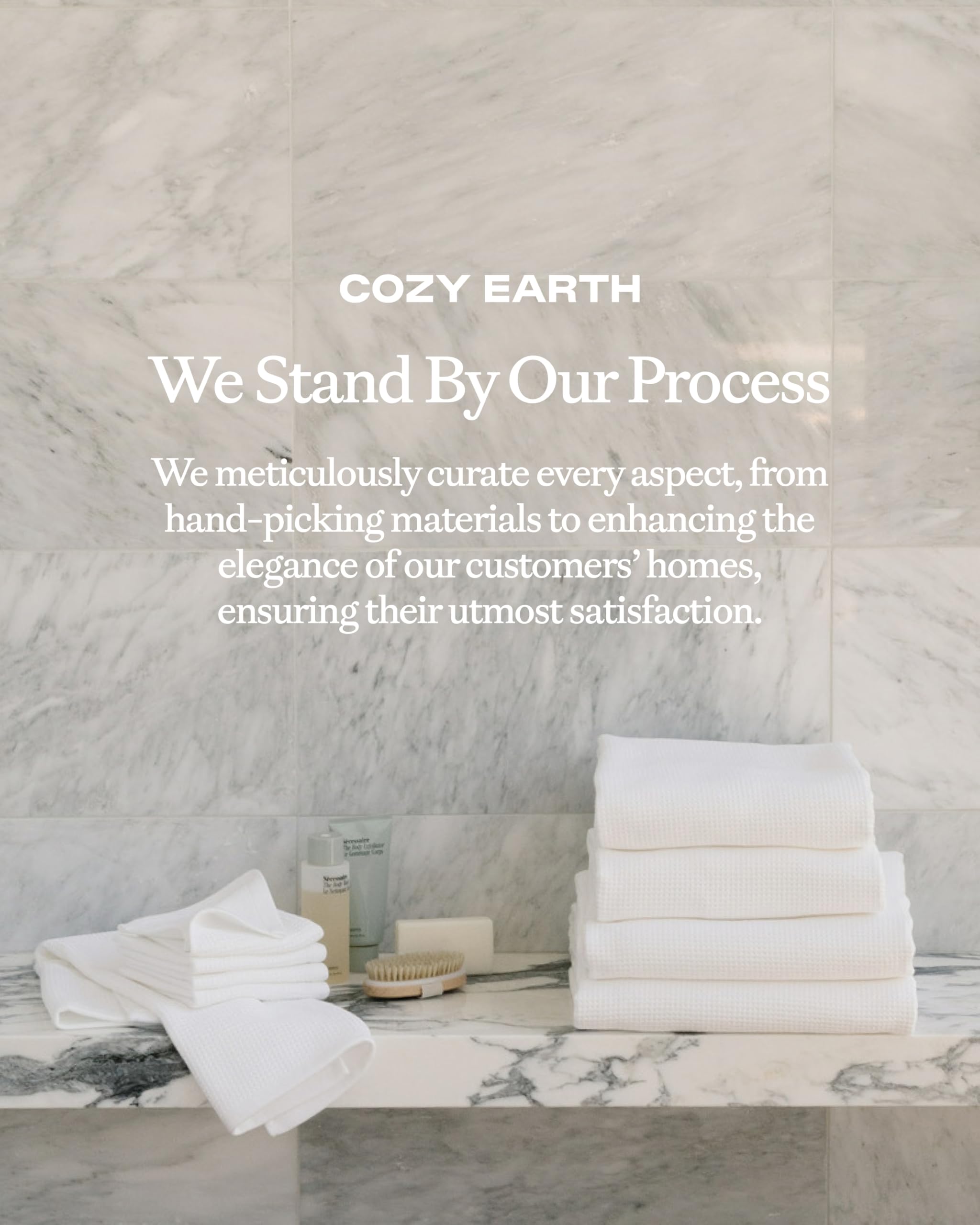 Cozy Earth Waffle Bath Sheets - 60% Cotton 40% Viscose from Bamboo Bath Sheets 40 x 65 Inches - Soft & Absorbent Terry, Reversible Mini Textured Waffle & Weave Pattern - 2 Pack - Image 6