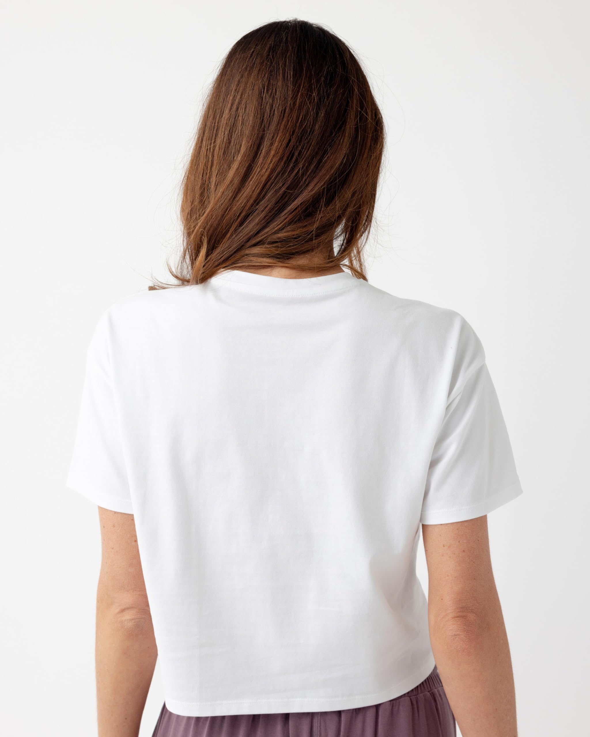 Cozy Earth - Women's All Day Cropped Tee - 100% Cotton T-Shirt - Relaxed Fit - Soft & Breathable - Image 2