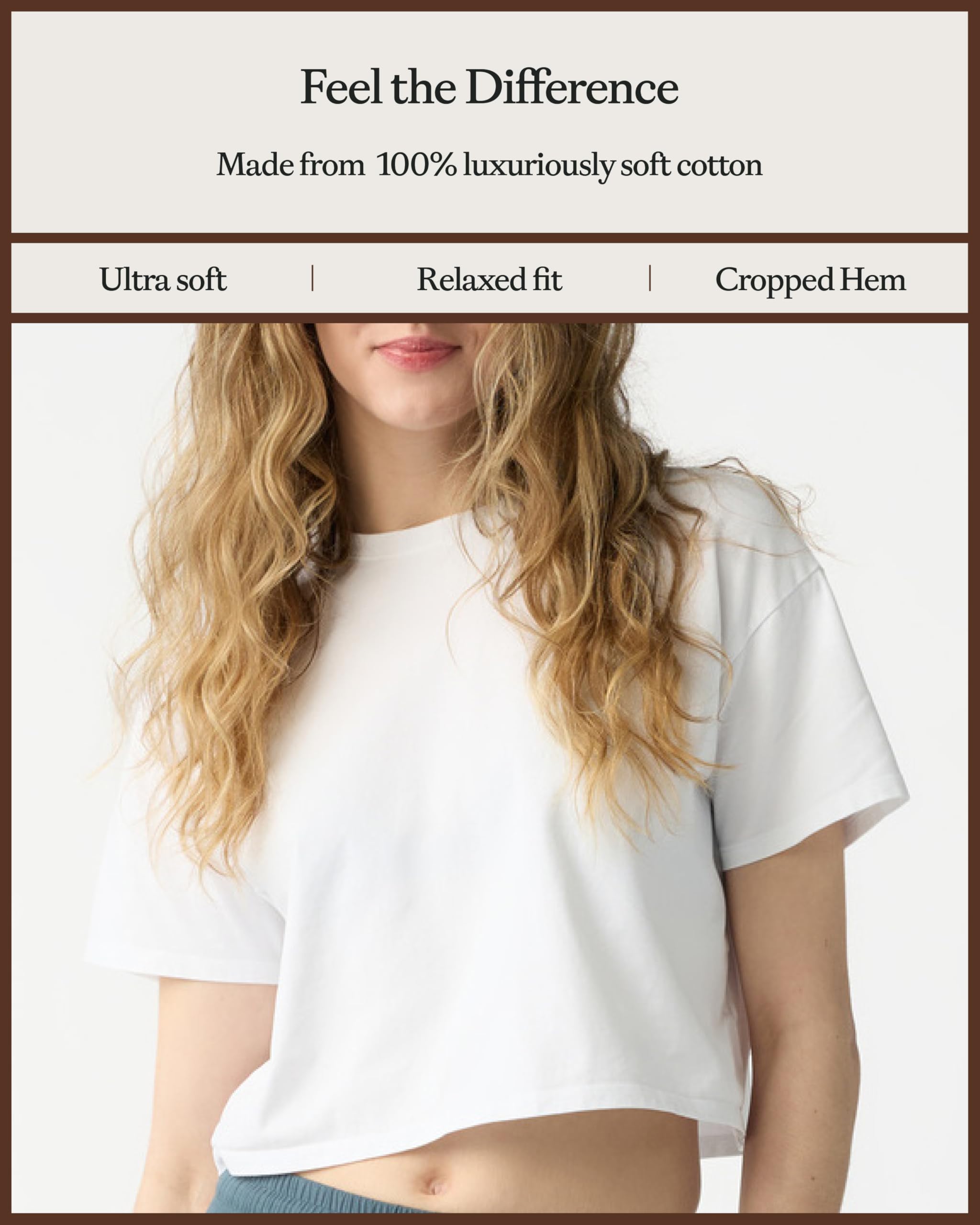 Cozy Earth - Women's All Day Cropped Tee - 100% Cotton T-Shirt - Relaxed Fit - Soft & Breathable - Image 4