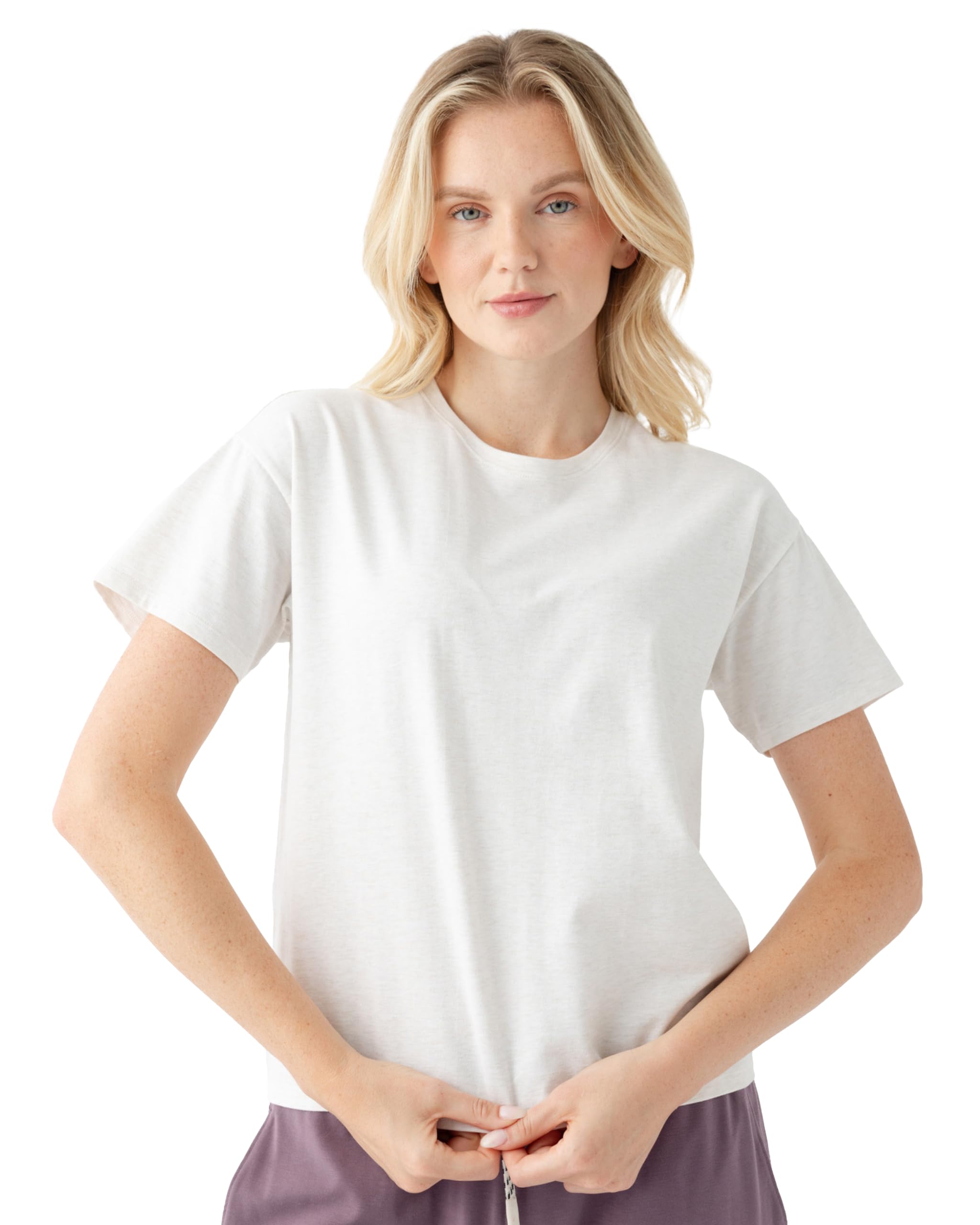 Cozy Earth - Women’s All Day Tee 100% Cotton T-Shirt - Relaxed Fit - Soft & Breathable