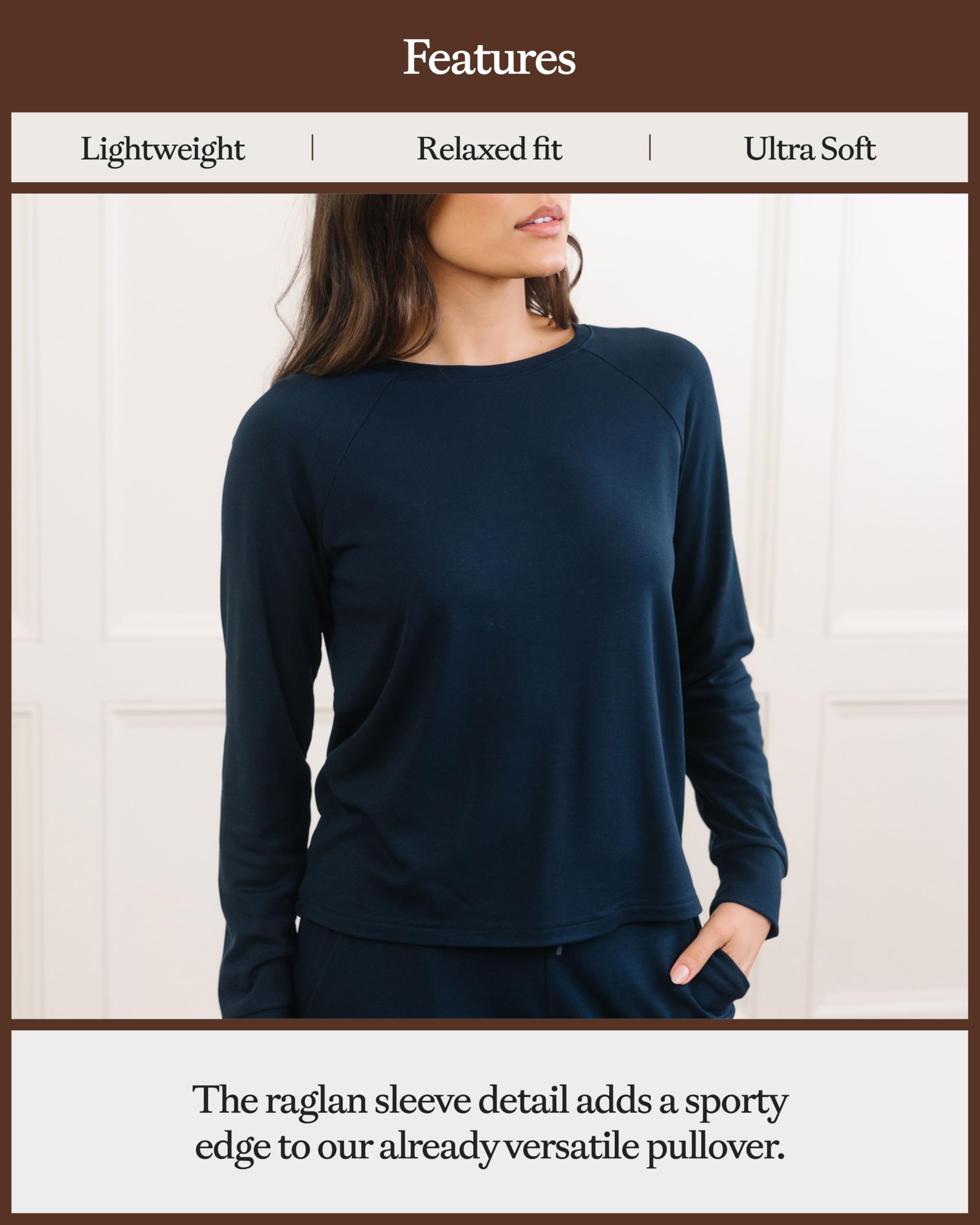 Cozy Earth Women's Pullover Crew - Made from Viscose from Bamboo, Ultra-Soft, Temperature Regulating - Image 4