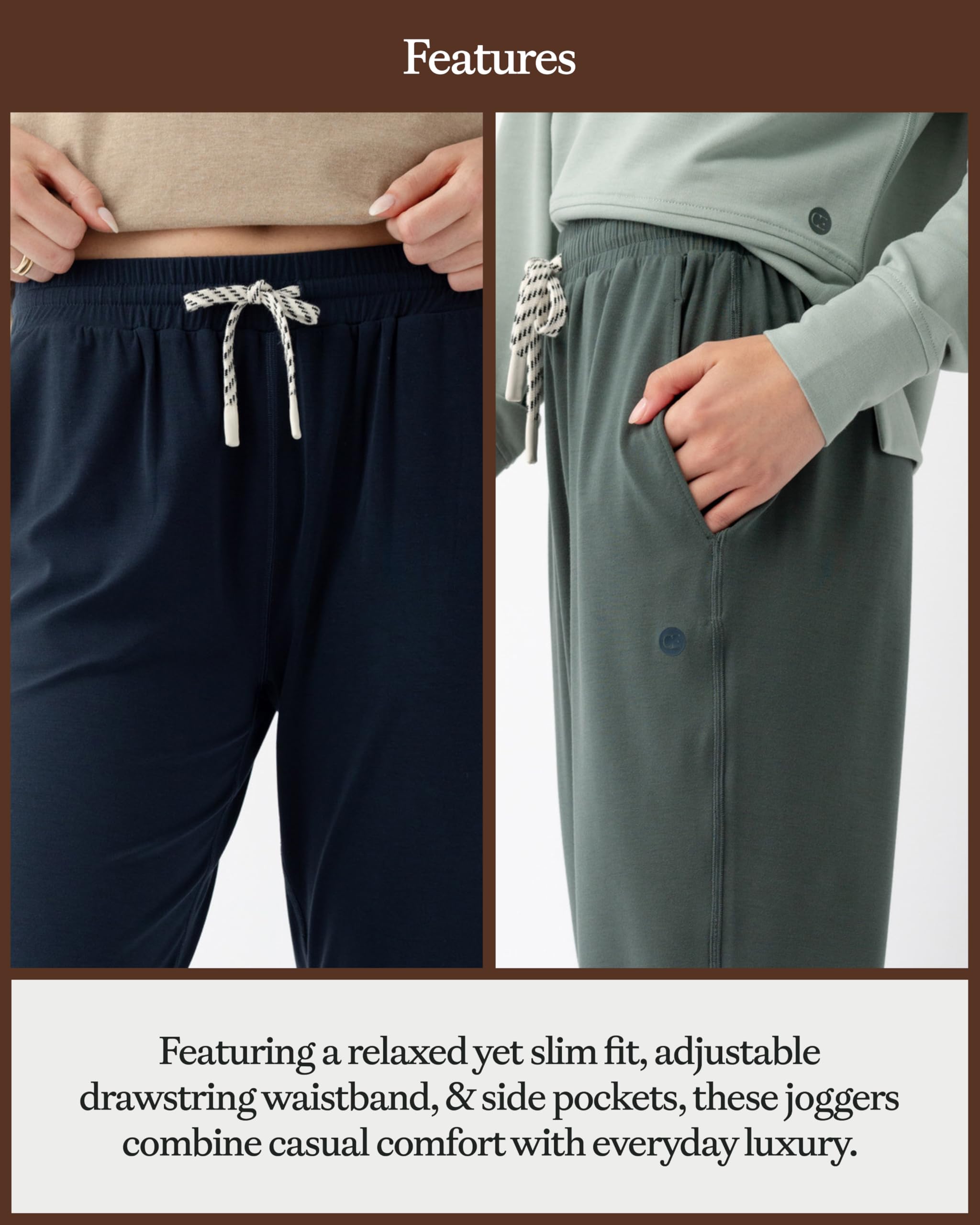 Cozy Earth Women's Studio Jogger Pants – Mid-Rise Lightweight Athletic Joggers with Pockets – Modal Activewear for Women - Image 4